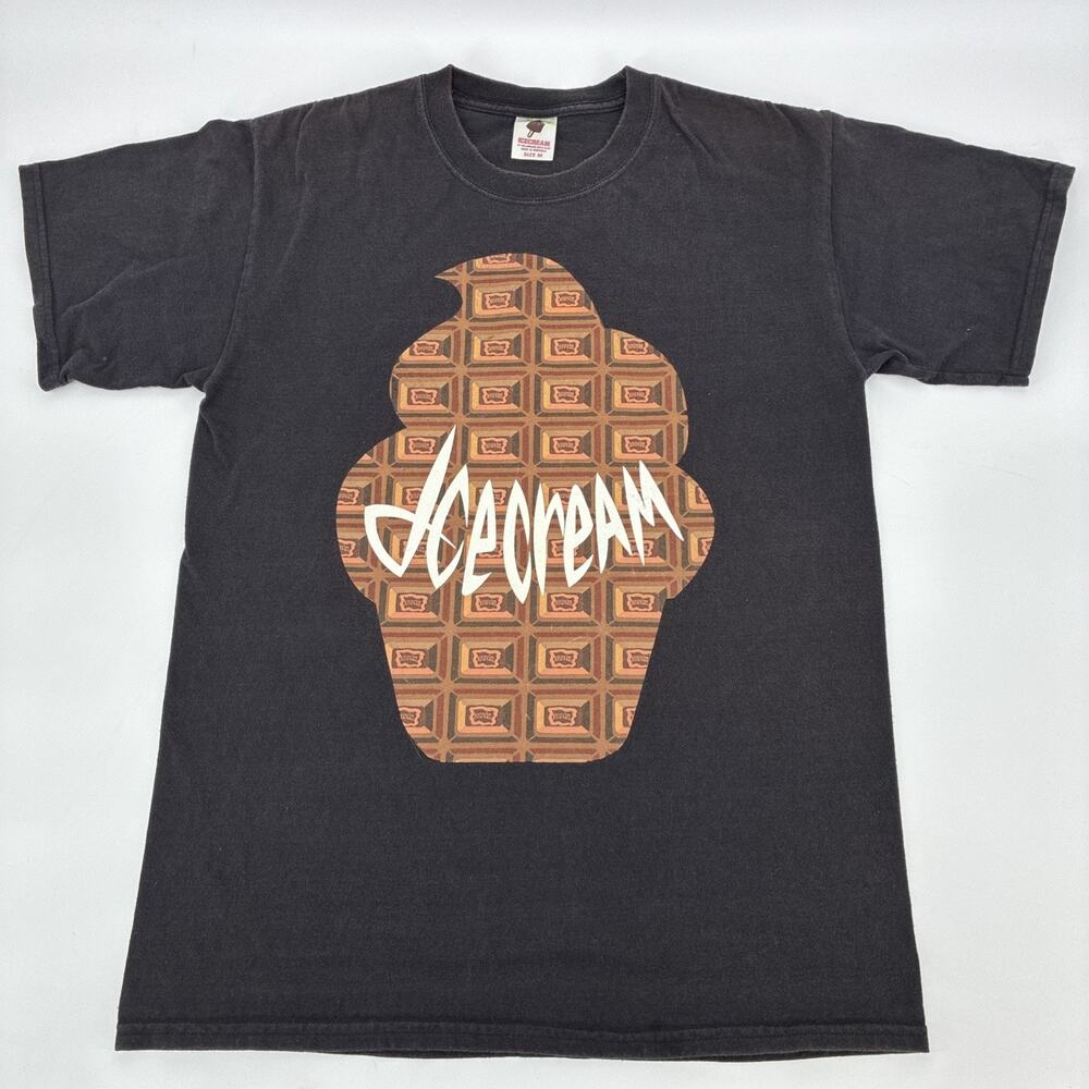 Vintage ICECREAM Shirt Men Medium Black Billionaire Boys Club Chocolate Bar Y2K